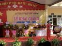 Đồng chí Bùi Thị Thu Thủy, Bí thư chi bộ, HT nhà trường đánh trống khai trường.jpg - 
